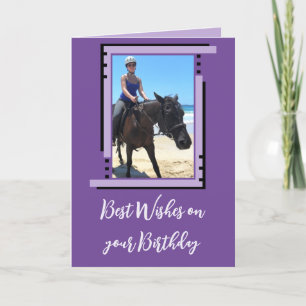 Carte Meilleurs voeux ajouter la photo violet anniversai