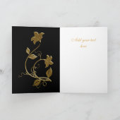 Carte Meilleurs voeux Anniversaire Black Gold Flor (Intérieur)