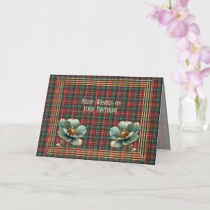 Carte Meilleurs vœux d'anniversaire Tartan du Nouveau-Br