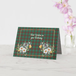 Carte Meilleurs vœux d'anniversaire Tartan provincial du