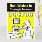 Carte Meilleurs voeux de formation pour devenir médecin (Fleur jaune)