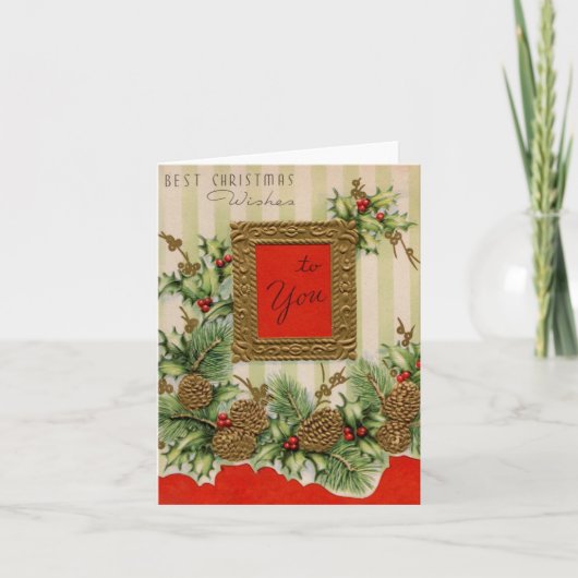 Carte Meilleurs voeux de Noël vintages (Devant)