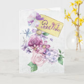 Carte Meilleurs voeux floraux vintages (Fleur jaune)