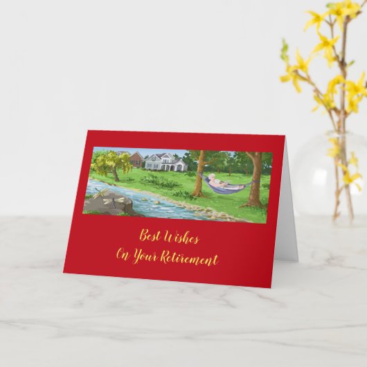 Carte Meilleurs vœux pour votre retraite Lecture dans le (Fleur jaune)