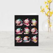 Carte Mel Axolotl Santa Chapeau Noël Lumières Christ Jap (Fleur jaune)