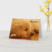 Carte Mélancolie I de chiot de golden retriever (Fleur jaune)