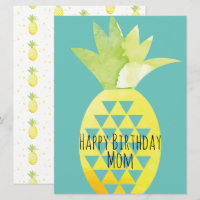 Mélange d'aquarelle d'ananas d'été Anniversaire