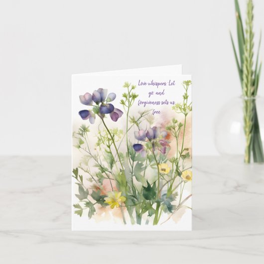 Carte Mélange Floral de Printemps à l'Aquarelle Fantaisi (Devant)