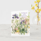 Carte Mélange Floral de Printemps à l'Aquarelle Fantaisi (Fleur jaune)