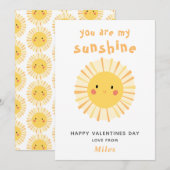 Carte Mélange jaune soleil illustration valentines jour (Devant / Derrière)