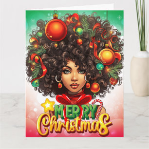 Carte Melanin Christmas Black Queen Melanin Femme Noël