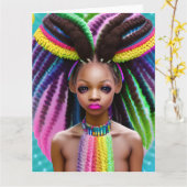 Carte Melanin Easter Rainbow Spring Sista Girl Birthday (Fleur jaune)