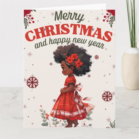 Carte Melanin Noël Black Girl Magic Xmas Magic Fun (Devant)
