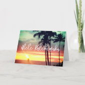 Carte Mele Kalikimaka Belle fête Hawaiienne du coucher d (Devant)