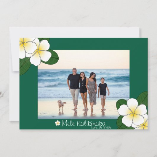 Carte Mele Kalikimaka de Noël Hawaii Plumeria (Devant)