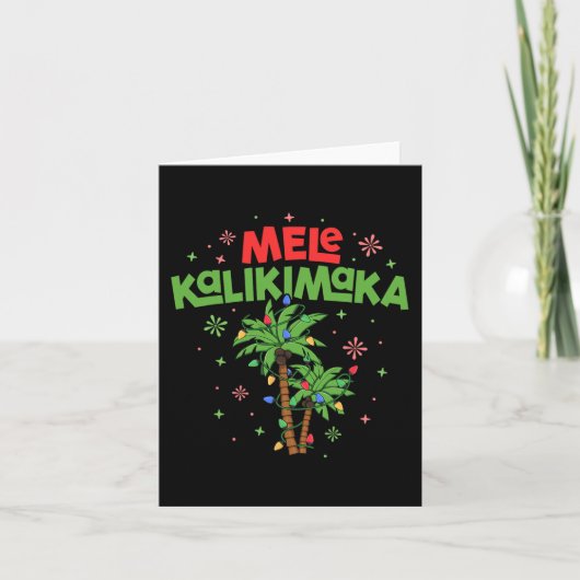Carte Mele Kalikimaka Hawaiian Christmas Palm Tree Light (Devant)