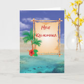 Carte Mele Kalikimaka Noël hawaïen (Fleur jaune)