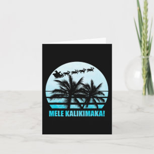 Carte Mele Kalikimaka Retro Hawaii Famille de Noël Va