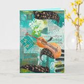 Carte Mélodie de violon (Fleur jaune)