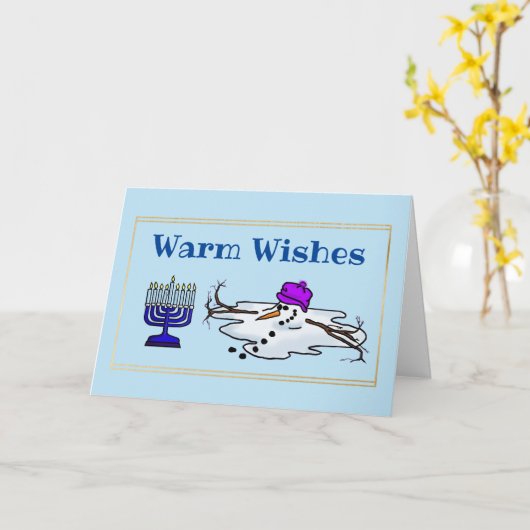 Carte Melting Snowman Chrismukkah (Fleur jaune)