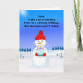 Carte Melting Snowman January Birthday Capricorn (Devant)