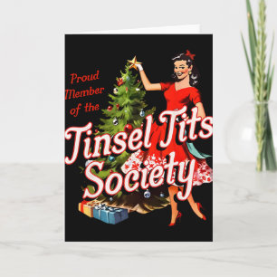 Carte Membre fier de la société Tinsel Lady Funny Christ