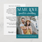 Carte Même amour mariage plus petit réduit photographie  (Devant / Derrière)