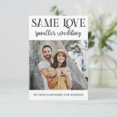 Carte Même amour mariage plus petit réduit simple photo (Debout devant)