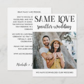 Carte Même amour mariage plus petit réduit simple photo (Devant / Derrière)