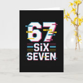 Carte Mème amusant 6 7 Six Sept  (Fleur jaune)