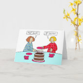 Carte Même date Anniversaire commun Dames et gâteau (Fleur jaune)