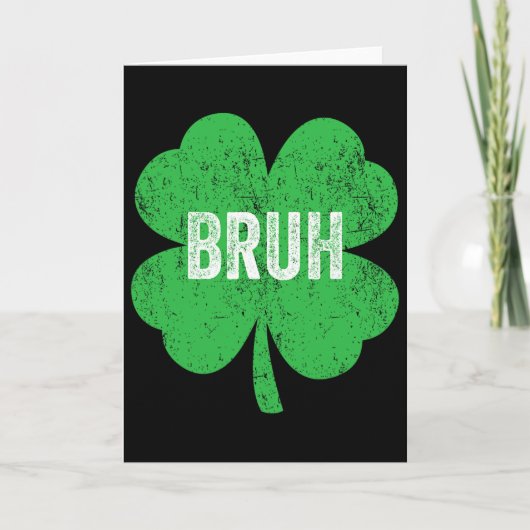 Carte Mème de Bruh Trèfle Drôle St Patrick Teens Garçon (Devant)