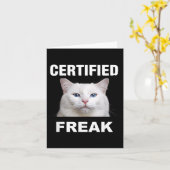 Carte Mème de chat certifié drôle chat blanc (Fleur jaune)