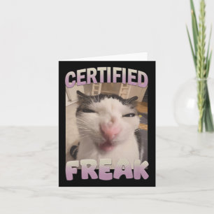 Carte Mème de chat Freak Certifié Mèmes Offensifs Funn