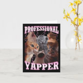 Carte Mème de chat professionnelmente jacasseur drôle sp (Fleur jaune)