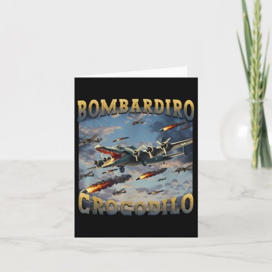 Carte Mème de crocodile drôle Bombardiro Crocodilo Funny (Devant)
