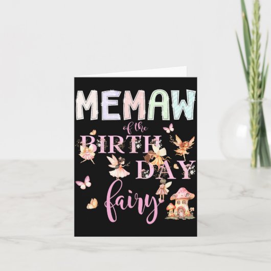 Carte Mémé de la fée d'anniversaire fille d'anniversaire (Devant)