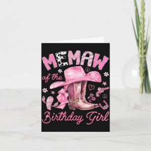 Carte Mémé de la fille d'anniversaire cowgirl western ro
