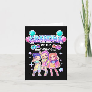 Carte Mémé de la fille d'anniversaire mignonne chibi drô
