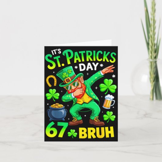 Carte Mème de la Saint-Patrick Bruh six sept dabbing (Devant)