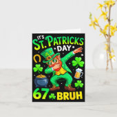 Carte Mème de la Saint-Patrick Bruh six sept dabbing (Fleur jaune)