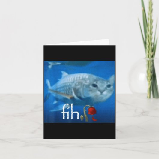 Carte Mème de poisson chat drôle Fih - Tendance de mème (Devant)