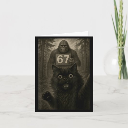 Carte Même de selfie de chat 67 Six Sept Drôle Bigfoot (Devant)