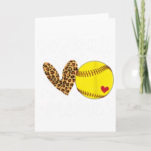 Carte Mème de softball Mémé coeur Mème d'une plaque de s (Devant)