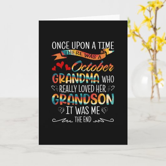 Carte Mémé d'octobre qui aimait vraiment ses petits-fils (Fleur jaune)