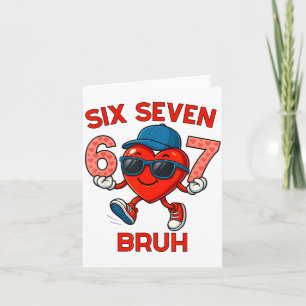 Carte Meme Drôle 67 Six Sept Bruh Cœur Saint-Valentin Ho