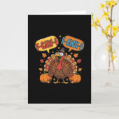 Carte Mème drôle de dindon de Thanksgiving F-caw-f F-awk (Fleur jaune)