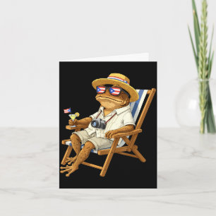 Carte Mème drôle de grenouille coqui drapeau de Porto Ri