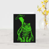 Carte Mème drôle d'enlèvement de chat alien Y2k (Fleur jaune)