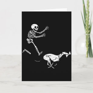 Carte Mème drôle Greyhound squelette courant Halloween